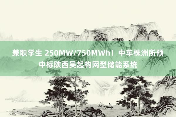 兼职学生 250MW/750MWh！中车株洲所预中标陕西吴起构网型储能系统