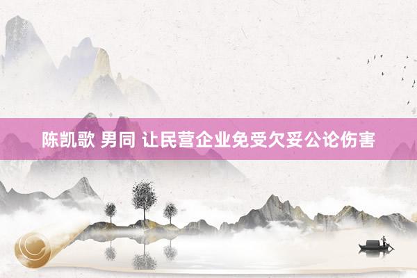 陈凯歌 男同 让民营企业免受欠妥公论伤害