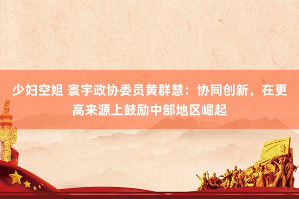 少妇空姐 寰宇政协委员黄群慧：协同创新，在更高来源上鼓励中部地区崛起